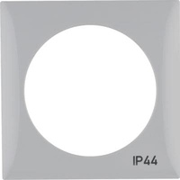 Berker Rahmen 1fach mit Aufdruck "IP44", grau glänzend