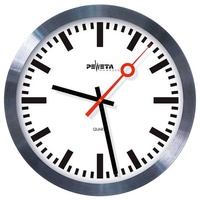 Peweta Wanduhr Bahnhof weiß silber Aluminium, Ø 30,0 cm
