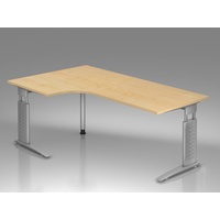 Hammerbacher Eckschreibtisch VUS82/3 ahorn nachbildung/silber