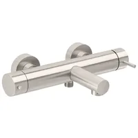 Herzbach Design iX Wannenfüll- und Brausebatterie Aufputz Edelstahl