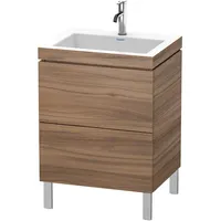 Duravit L-Cube Möbelwaschtisch c-bonded mit Unterbau bodenstehend, 60x48 cm,