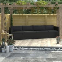 VidaXL Garten-Sofagarnitur 4-tlg. schwarz 46558