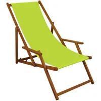 Erst-Holz Sonnenliege Liegestuhl pistazie Gartenliege Holz Deckchair Strandstuhl Buche