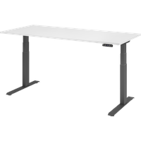 Hammerbacher Schreibtisch weiß rechteckig, C-Fuß-Gestell grau 180,0 x 80,0