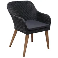 VidaXL Gartenstühle mit Polstern 2 Stk. Poly Rattan Schwarz