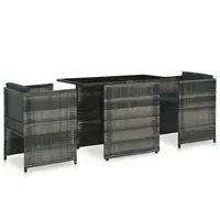 VidaXL Bistroset 3-tlg. Tisch 102 x 58 cm grau