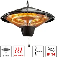 Cepewa Elektrischer Deckenheizstrahler ca. Ø42cm 1500W Outdoor Garten Terrasse