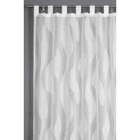 GARDINIA Vorhang mit angenähten Schlaufen, Scherli Gardine, Transparenter Schlaufenschal,
