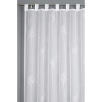 GARDINIA Vorhang mit angenähten Schlaufen, Voile Flock Gardine, Transparenter