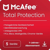 McAfee Total Protection 2024, 5 Geräte - 1 Jahr,