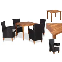 VidaXL Garten-Essgruppe 5-tlg. schwarz/braun 49115