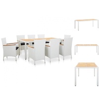 VidaXL Garten-Essgruppe 9-tlg. Tisch 190 x 90 cm weiß