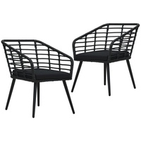 VidaXL Gartenstuhl 63,5 x 53,5 x 77 cm schwarz