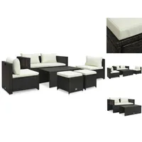 VidaXL Garten-Lounge-Set 6-tlg. braun