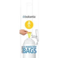 Brabantia Müllbeutel A, 3 Ltr 20 Beutel/Rolle] weiß,