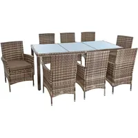 Estexo Polyrattan Set 8-tlg. Beige/Braun