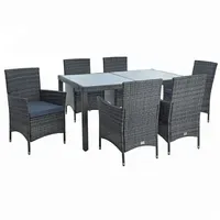 Estexo Poly-Rattan Set 6-tlg. Anthrazit-Grau