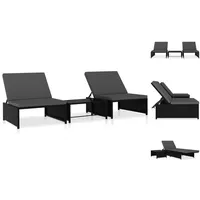 VidaXL Sonnenliegen Set 3-tlg. schwarz 47402