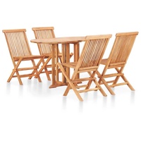 VidaXL Garten-Essgruppe Massivholz Teak 5-tlg. klappbar 49003