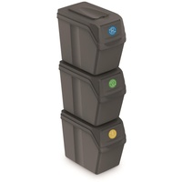 Prosperplast Sortibox, stone grey, aus Kunststoff, 3x 20 Liter