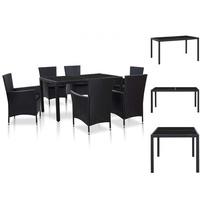 VidaXL Garten-Essgruppe 7-tlg. schwarz 45977