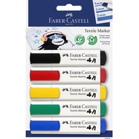 Faber-Castell 159520 - Textilmarker in Standardfarben, geeignet für helle