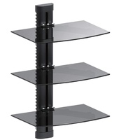 Maclean Brackets Maclean MC-664 Wandregal 3-Fach Glasregal 8kg Wandhalterung