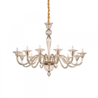 Ideal Lux Kronleuchter Brigitta 12-flammig, Amber, Klar