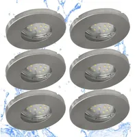 Trango 6er Set 6729IP65-069MO IP65 LED Einbaustrahler in Aluminium
