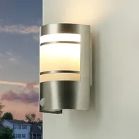 Licht-Erlebnisse Wandlampe außen Bewegungsmelder Edelstahl E27 IP44 Garten Haus