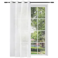 Woltu 2er Set Gardinen transparent mit Ösen Leinen Optik