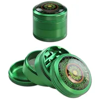 Black Leaf Mandala Alu-grinder 4-teilig (Grün)