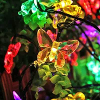 Salcar Solar Lichterkette Aussen Schmetterling, 5m LED Lichterketten Solar