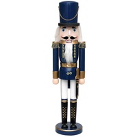 Dekohelden24 Wunderschöner Nussknacker Soldat, in blau metallic, klassisch, ca.