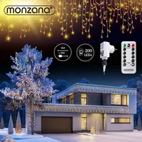 Monzana MONZANA® Lichterkette 200 LED 10m Fernbedienung 8 Leuchtmodi