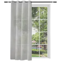 Woltu WOLTU® Gardinen transparent mit Ösen Leinenoptik Vorhang Ösenvorhang