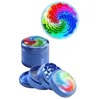 Black Leaf Mandala Alu-grinder 4-teilig (Blau)