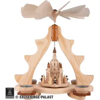 Zeidler Holzkunst Pyramide mit Dresdner Frauenkirche, Holz, Natur, 32