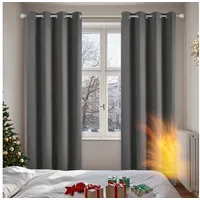 Deconovo Vorhänge Blcikdicht Verdunkelungsvorhang mit Ösen Gardinen Schlafzimmer Ösenvorhang