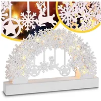 Monzana Schwibbogen Weihnachten Schneeflocken Weiß