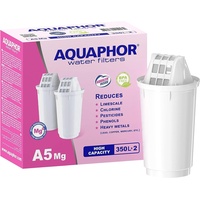 Aquaphor A5 Pack 2 mit Magnesium Wasserfilterkartusche, weiß, 350