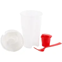 Rosenstein & Söhne Salat-to-go-Becher mit Dressingbehälter & Gabel, ideal