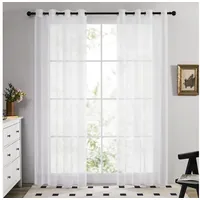 Deconovo 2er Set Ösenvorhang Transparent Vorhang Voile Gardine Voile