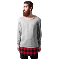 URBAN CLASSICS Long Flanell Bottom Open Edge Crewneck in