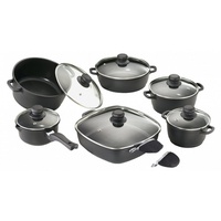 Karcher Aluguss-Topf-Set 6-tlg. schwarz 3 x Kochtopf + Stielkasserolle
