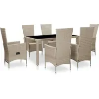 VidaXL Garten-Essgruppe 7-tlg. beige