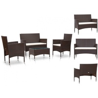 VidaXL Garten Lounge-Set mit Auflagen 2-Sitzer Bank braun