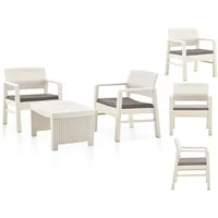 VidaXL Garten-Lounge-Set weiß
