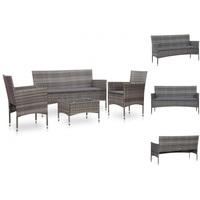 VidaXL Garten Lounge-Set mit Auflagen 3-Sitzer Bank grau