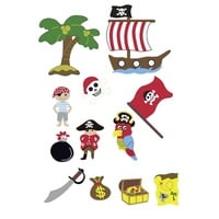 Glorex  6 2247 711 Moosgummi Sticker Piraten selbstklebend 36